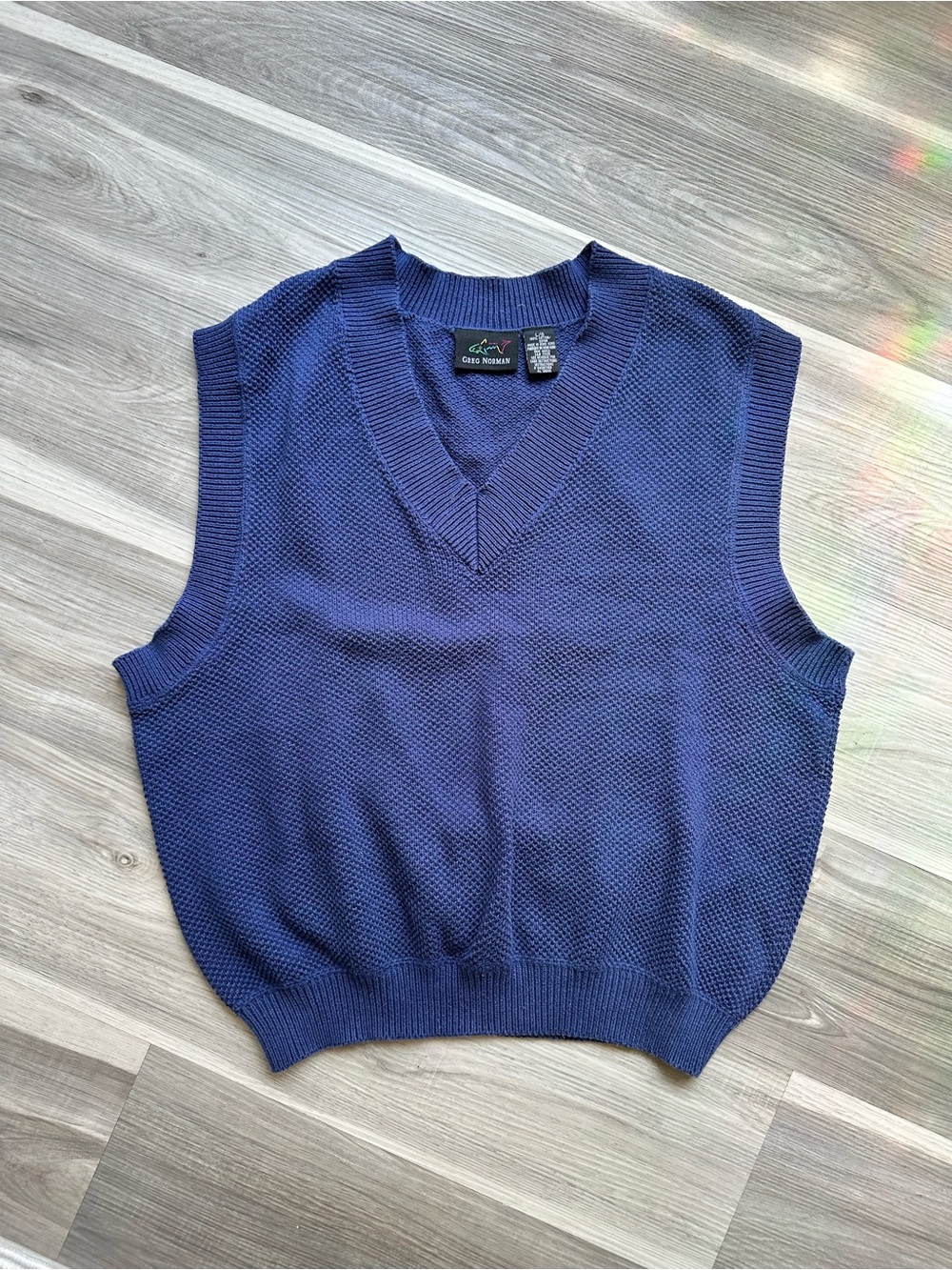 Vintage Grey Norman Navy V-Neck Knit Sweater Vest